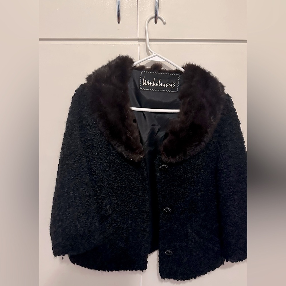 Vintage Winklemans fur trimmed Persian lamb shrug